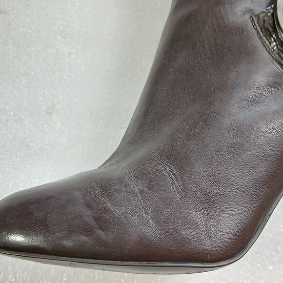 Gianni Bini Dark Brown Leather Knee High Stiletto Boots Women's 8 18¾" Shaft VG - Picture 7 of 15